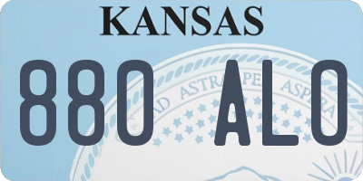 KS license plate 880ALO