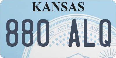 KS license plate 880ALQ