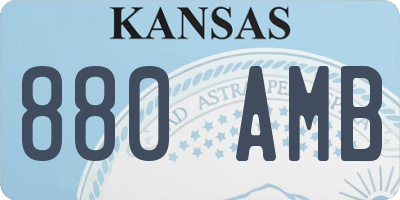 KS license plate 880AMB