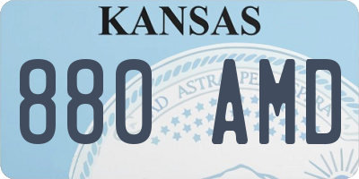 KS license plate 880AMD