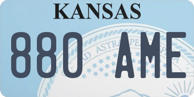 KS license plate 880AME