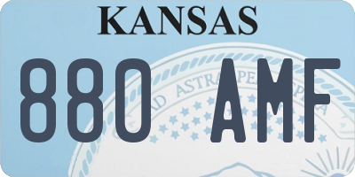 KS license plate 880AMF