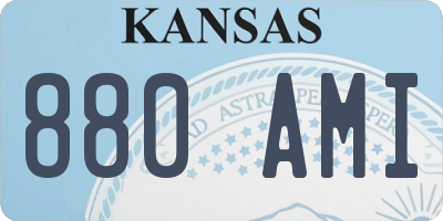 KS license plate 880AMI