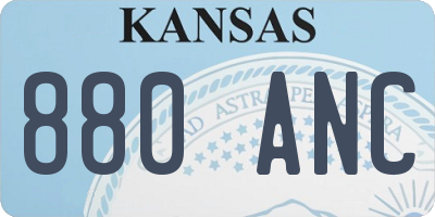 KS license plate 880ANC