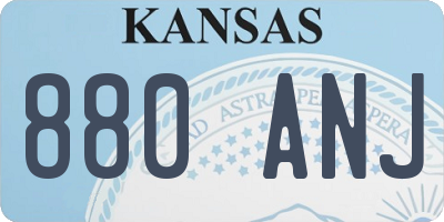 KS license plate 880ANJ