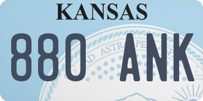 KS license plate 880ANK