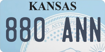 KS license plate 880ANN