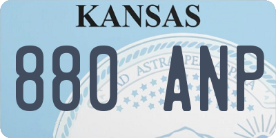 KS license plate 880ANP