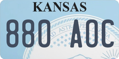 KS license plate 880AOC