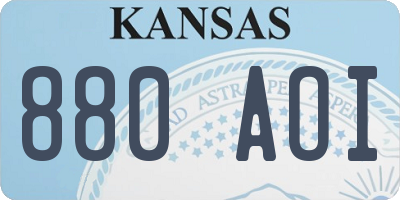 KS license plate 880AOI