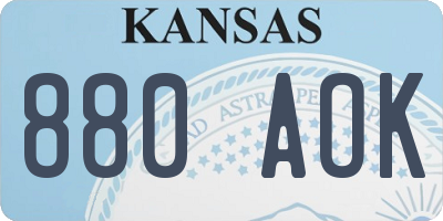 KS license plate 880AOK