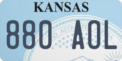 KS license plate 880AOL