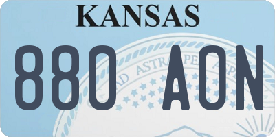 KS license plate 880AON