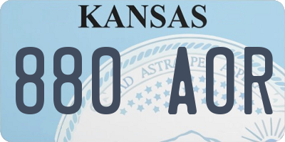 KS license plate 880AOR