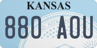 KS license plate 880AOU