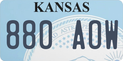 KS license plate 880AOW