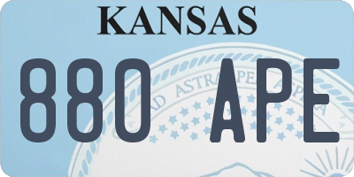 KS license plate 880APE