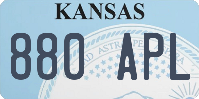 KS license plate 880APL