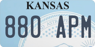KS license plate 880APM