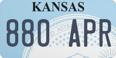 KS license plate 880APR