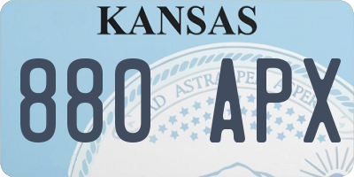 KS license plate 880APX