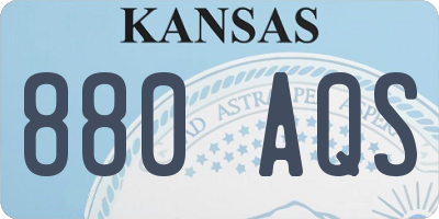 KS license plate 880AQS