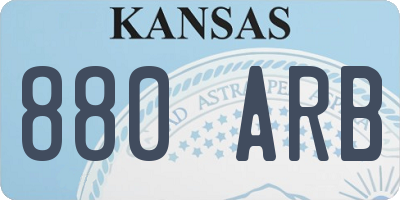 KS license plate 880ARB