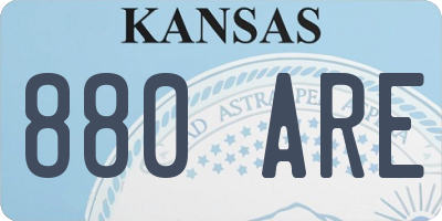 KS license plate 880ARE