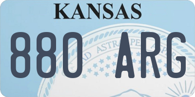 KS license plate 880ARG