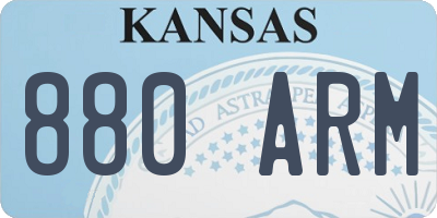 KS license plate 880ARM