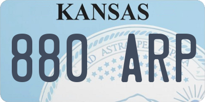 KS license plate 880ARP