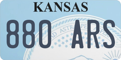 KS license plate 880ARS