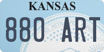 KS license plate 880ART