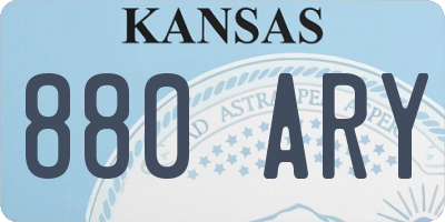 KS license plate 880ARY
