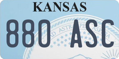 KS license plate 880ASC