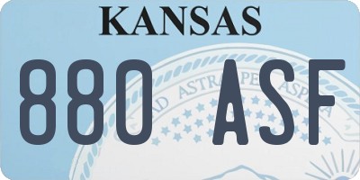 KS license plate 880ASF