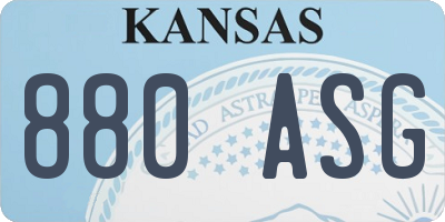 KS license plate 880ASG