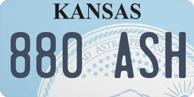 KS license plate 880ASH