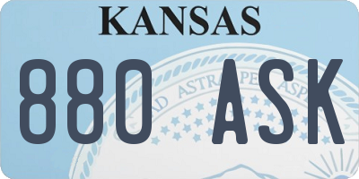 KS license plate 880ASK