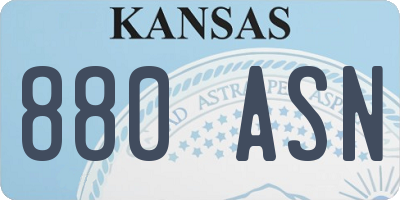 KS license plate 880ASN