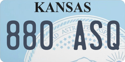 KS license plate 880ASQ