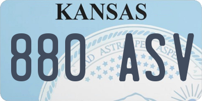 KS license plate 880ASV