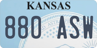 KS license plate 880ASW