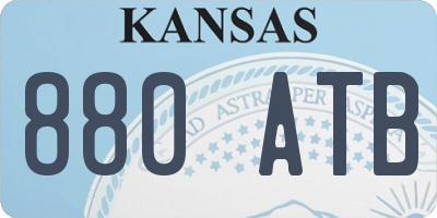KS license plate 880ATB
