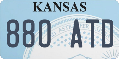 KS license plate 880ATD