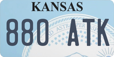KS license plate 880ATK
