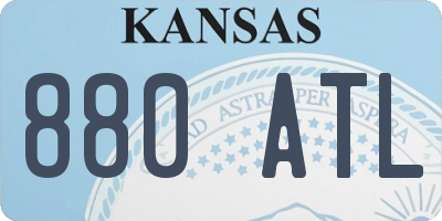 KS license plate 880ATL