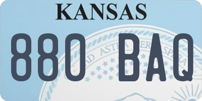 KS license plate 880BAQ