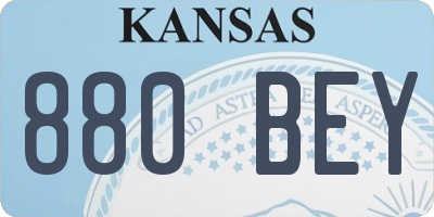 KS license plate 880BEY