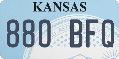 KS license plate 880BFQ